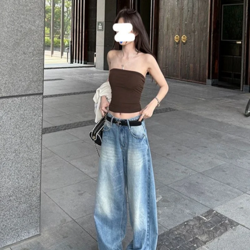 2026 New Chestnut Color Strapless Vest Women's Inner Wear Base Layer Wrap Chest Outdoor Short Top Polyester Fiber Folded