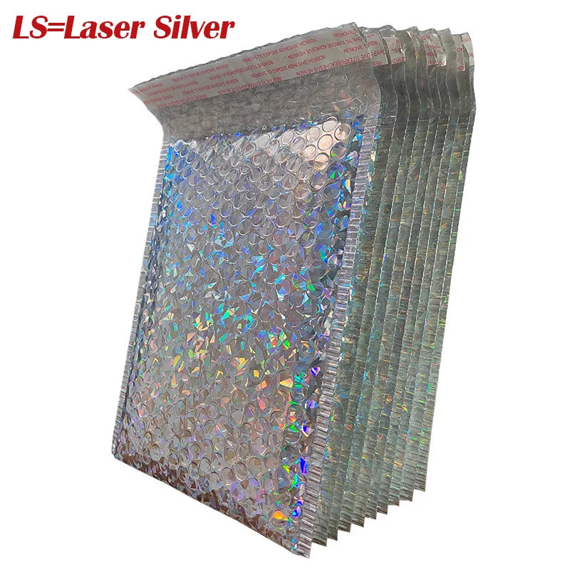 25/50Pcs/lot Laser Bags Self Seal Shipping Bag Holographic Mailing Envelope Bubble Padded Jewelry and Cosmetics Storage Bags