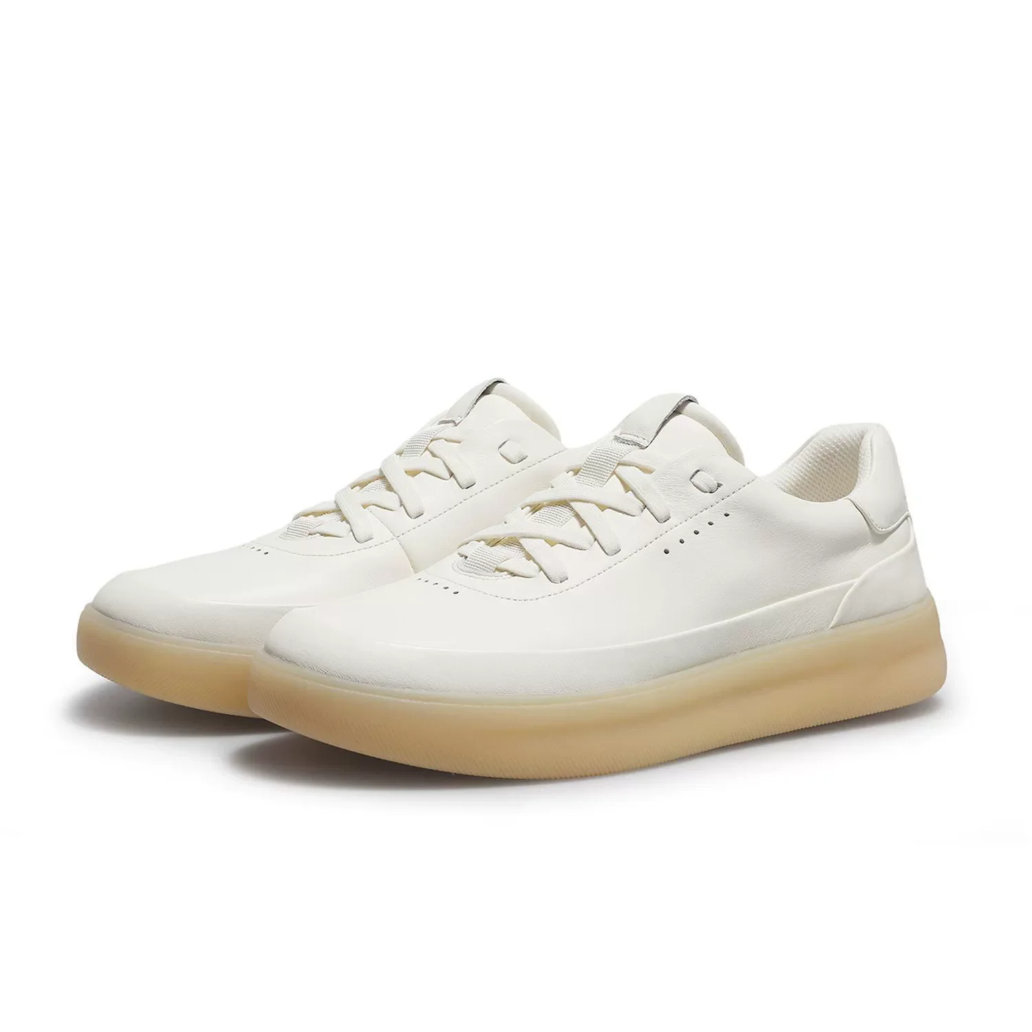 

Cow muscle sole men sneaker lace up patchwork walking shoes