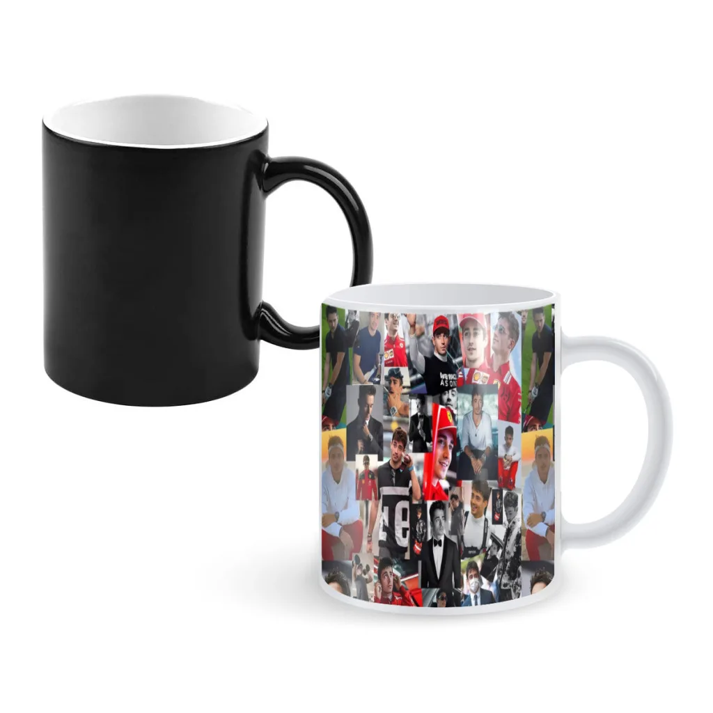 

Charles Leclerc Monacan motorsports racing driver Collage Ceramics Coffee Mugs Thermal Color-changing Gifts 11OZ Ceramic