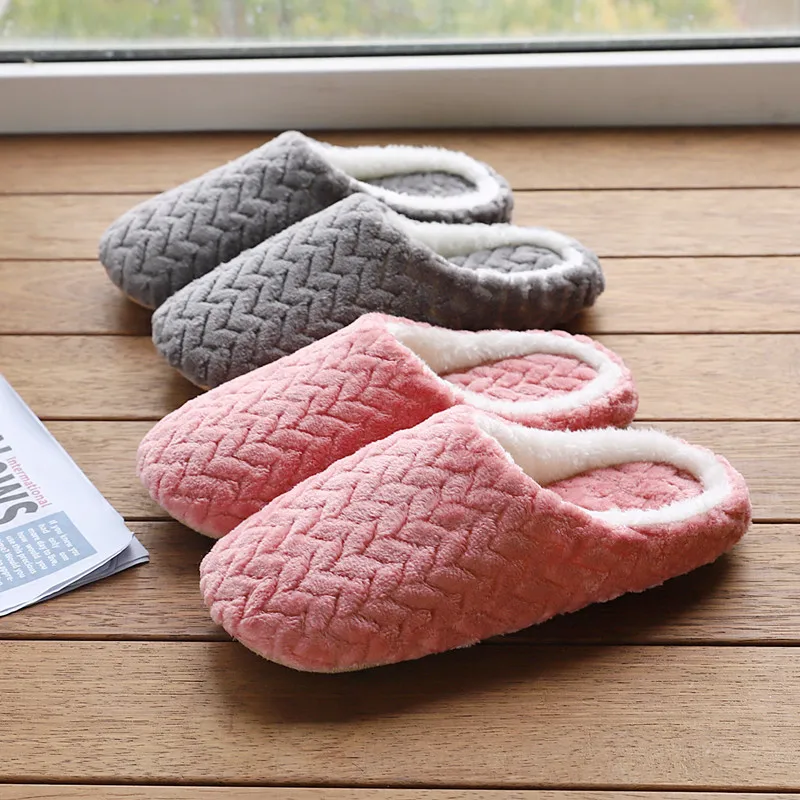 

Soft Home Cotton Slippers Women Slippers Winter Indoor Light Comfort Floor Shoes Couple Silence Slides Bedroom House Slippers