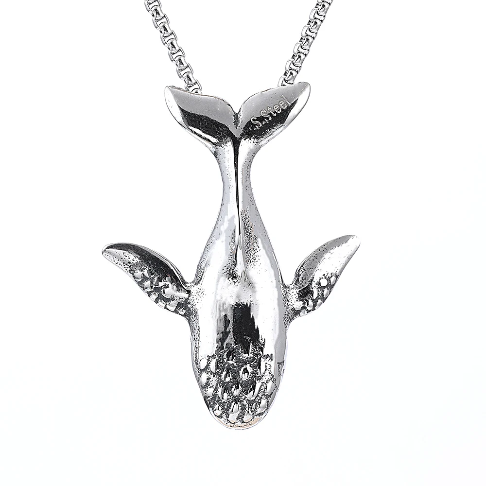 Fashion 316L Stainless Steel Charms Whale Pendant Necklace Men\'s and Women\'s Simple Jewelry Necklace Gift Accessories Wholesale