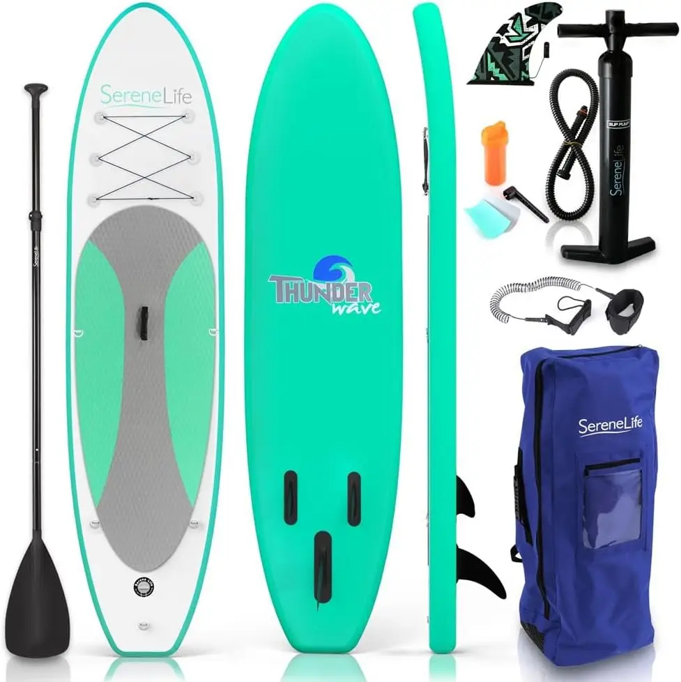 Stand up Paddle Board Inflatable - Non-Slip SUP Paddle Board Paddle, Pump, Leash, and Accessories - Fun Water inflatable paddle