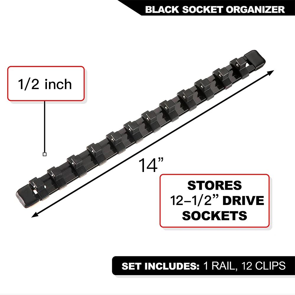 1/4 "3/8" 1/2 "Wrench Houders Rechte Plastic Universele Socket Organizer Rail Beugel Reparatie gereedschap Socket muursleutel Thuis Gereedschap