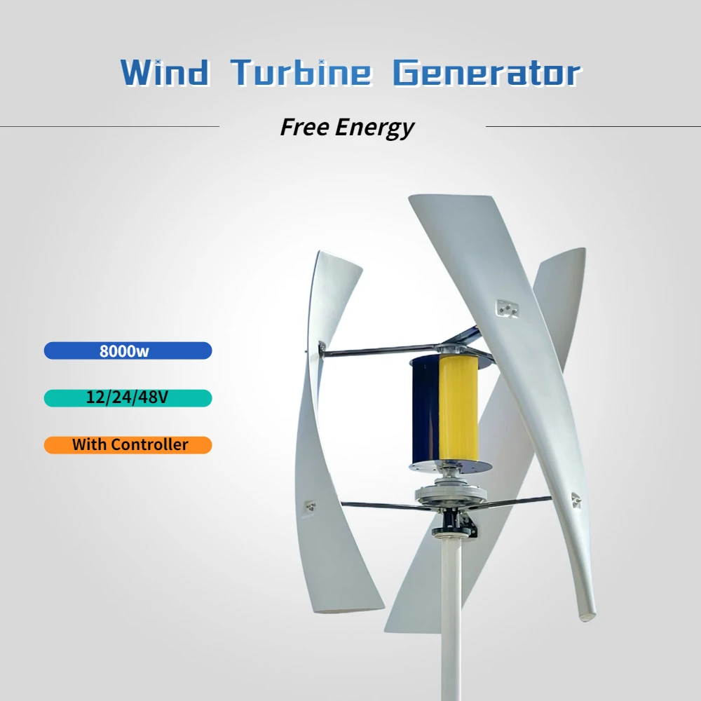 8000W 10000W 15000 20000w Permanent Magnet Vertical Wind Turbine Generator 12V 24V 48v 96v 8kw  Free Energy