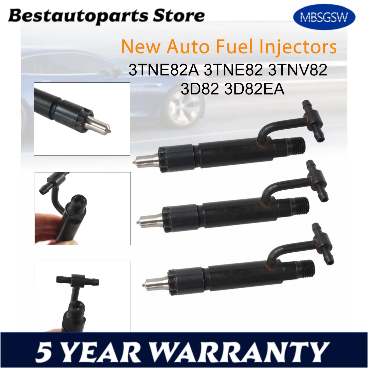 

3PCS New Auto Fuel Injectors For Yanmar 3TNE82A 3TNE82 3TNV82 3D82 3D82EA Engine Repair Car Part
