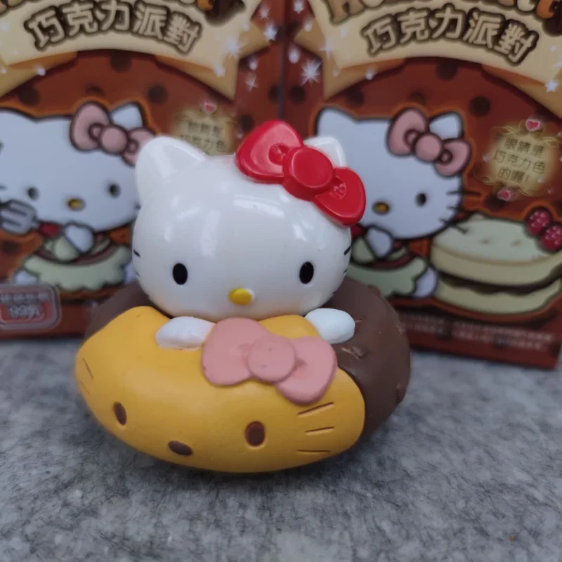 8 teile/satz Sanrio Hallo Kitty Mystery Box Schokoladen kuchen Nachmittags tee Kawaii Action figur süße Puppe Figur Blind Boxen Spielzeug