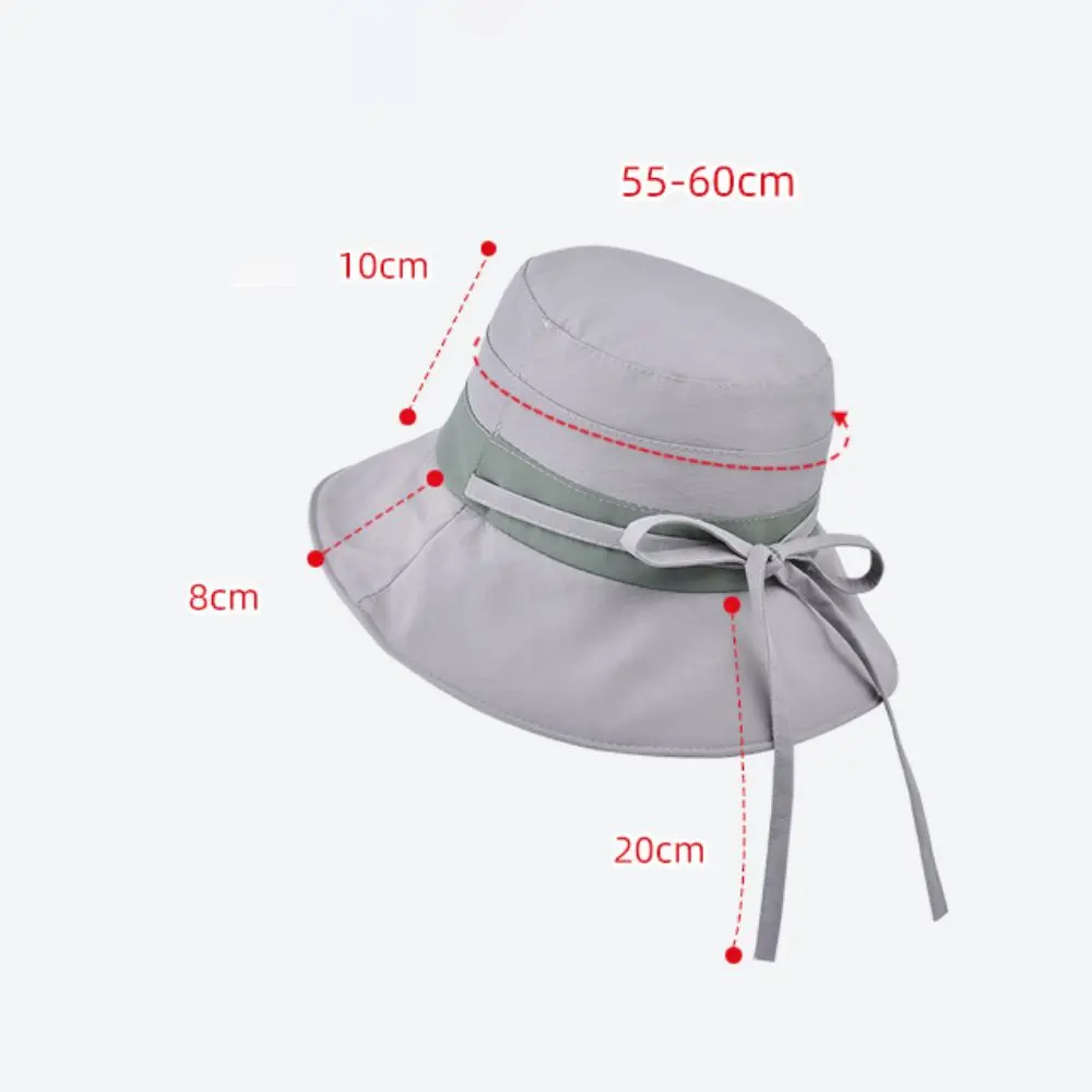 새로운 대형 브림 어부 모자 선 스크린 레이스 업 일 모자 빠른 건조 버킷 모자 여성