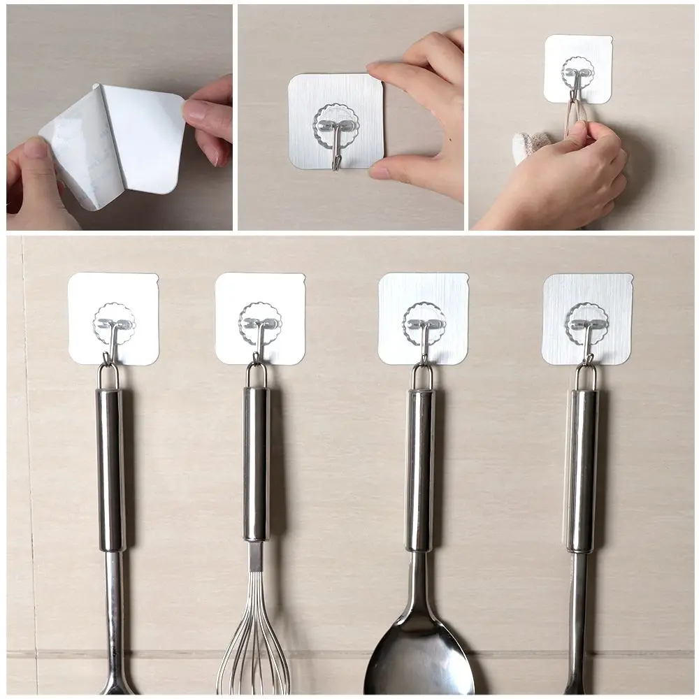 1/5/10Pcs Set Kitchen Home Sucker Non Trace Hooks Wall Hanger Sticky