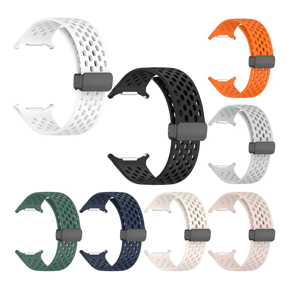 

Silicone Strap Sports Wrist Band Magnetic Folding Buckle Breathable Wrist Strap Sweatproof for Samsung Galaxy Watch 7 Ultra 47mm