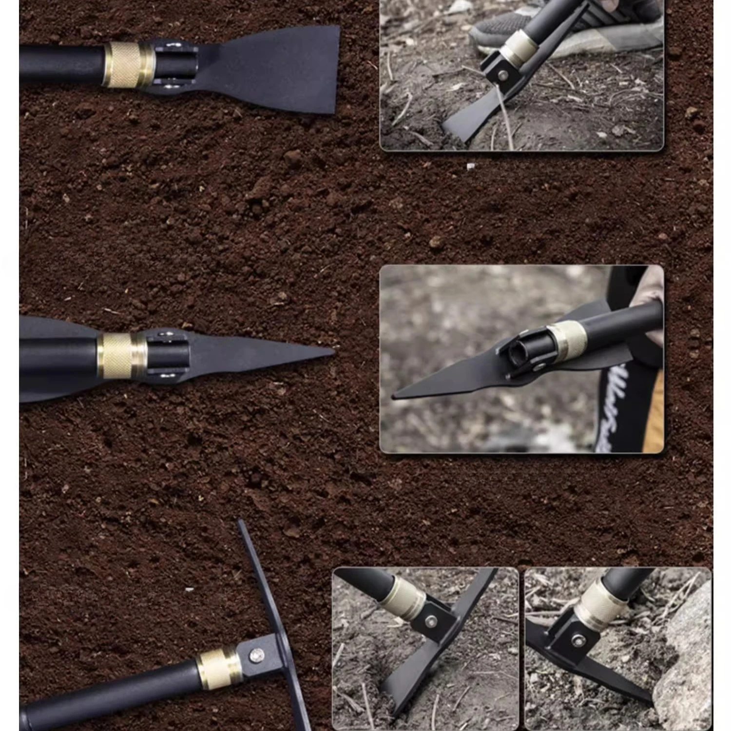 

Multi Functional Folding Garden Shovel Small Pickaxe Convenient for Household Use Iron Pickaxe Shovel Edc Portable Manual Tool