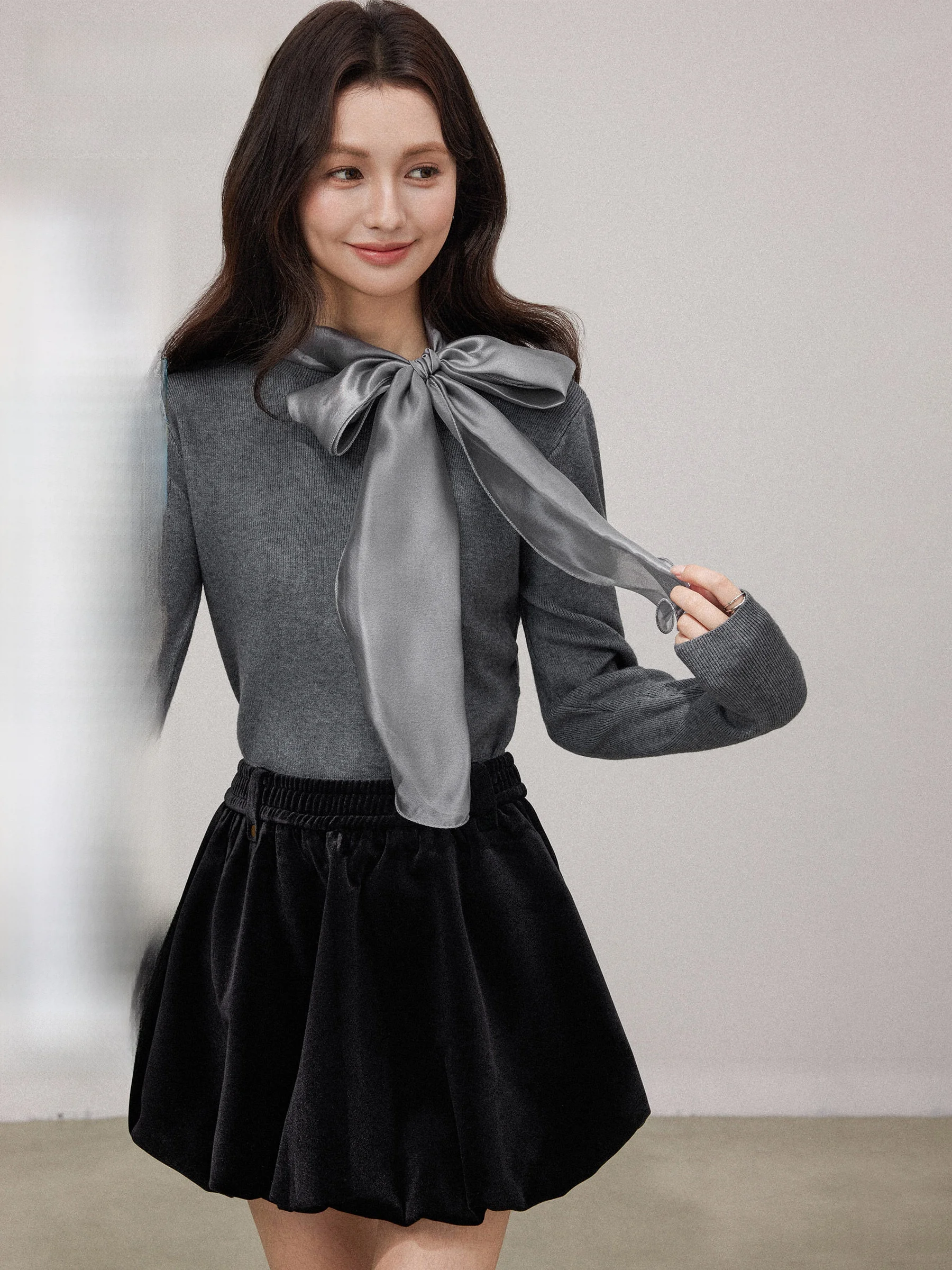 

Вязаный свитер с узлом для женщин, ранняя весна, высокое качество, облегающий, базовый топ для ношения под одеждой