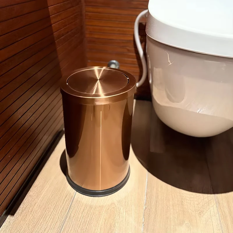 9L/7L light luxury high-end gold shake lid trash can used in living room, office, bedroom, hotel