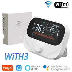 Wireless Boiler Thermostat Wifi Smart Thermostat RF433 & APP Remote Control Transmitter Receiver Work With Alexa Google Home