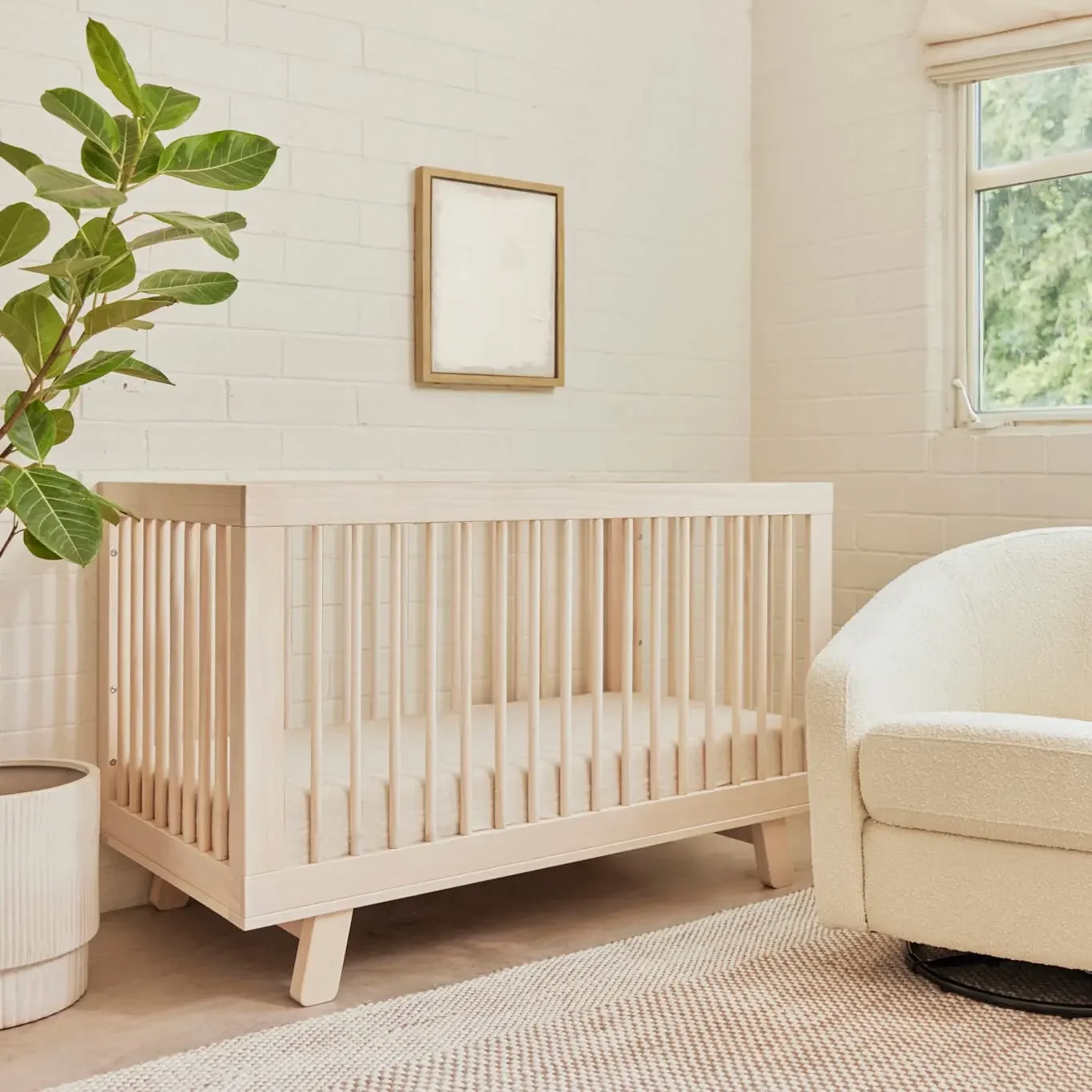 Babyletto Hudson kotak konversi 3-in-1 dengan Kit konversi tempat tidur balita dalam dicuci alami, bersertifikat emas Greenguard