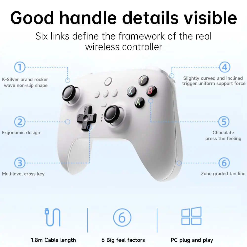 8bitdo ultimate 2,4g Wireless Controller Alpen Joystick Switch Controller für PC Steam Deck und iPhone Android TV