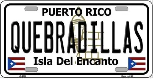 Quebradillas PUERTO RICO NOVELTY PR STATE BACKGROUND METAL LICENSE PLATE Aluminum
