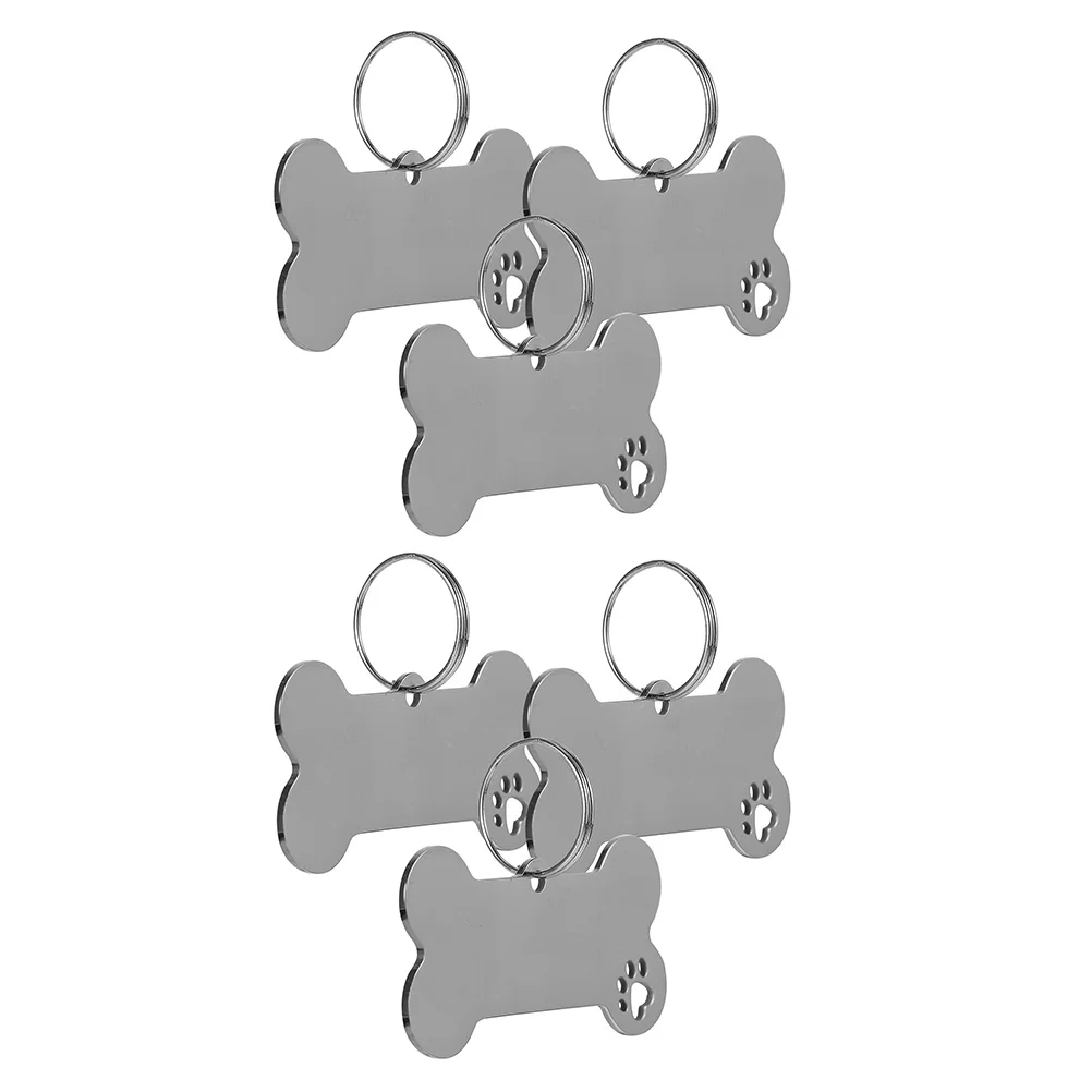 

6pcs Pet Dog Tag Stainless Engraved Name Puppy Hangings Identification Tags Engravable 40x20x1mm Dog ID Pet Supplies