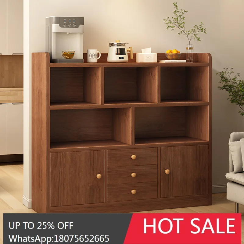 

SGF New Chinese Style Bookshelf Storage Rack Wall-Mounted Integrated Tea Cabinet Storage
