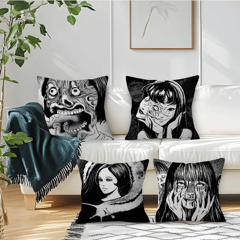 Japan Classic Anime J_Junji Ito edit Personalized Pillow Cover Kids Bedroom Wild Party Decor Pillowcase kid Birthday shower Gift
