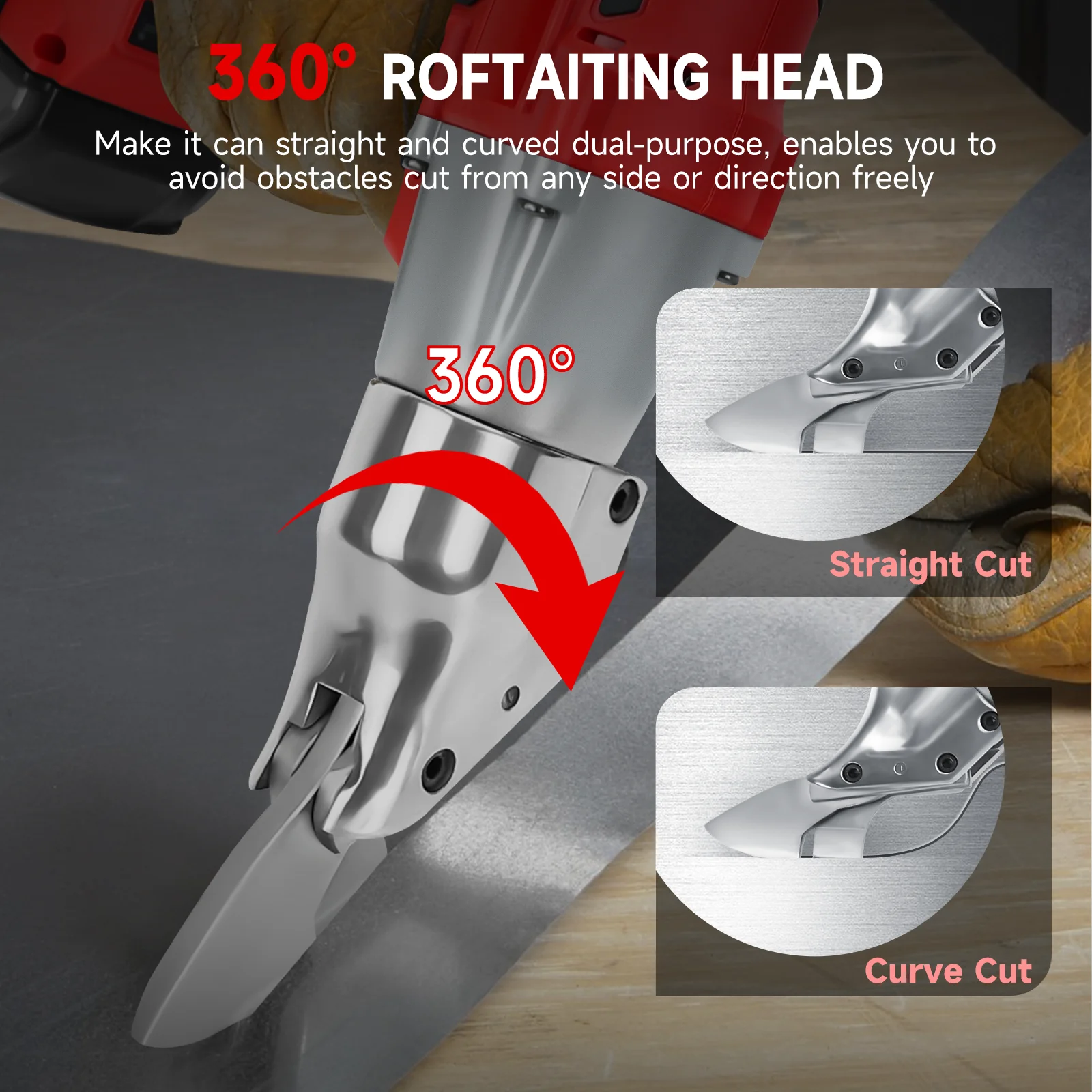 무선 금속 절단기 브러시리스 금속 가위 360 °   밀워키 18v 배터리용 회전식 전동 가위 (배터리 미포함)