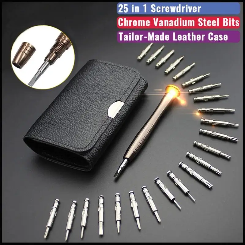 Mini Precision Screwdriver Set 25 in 1 Electronic Torx Screwdriver Opening Repair Tools Kit for iPhone Camera Watch Tablet PC