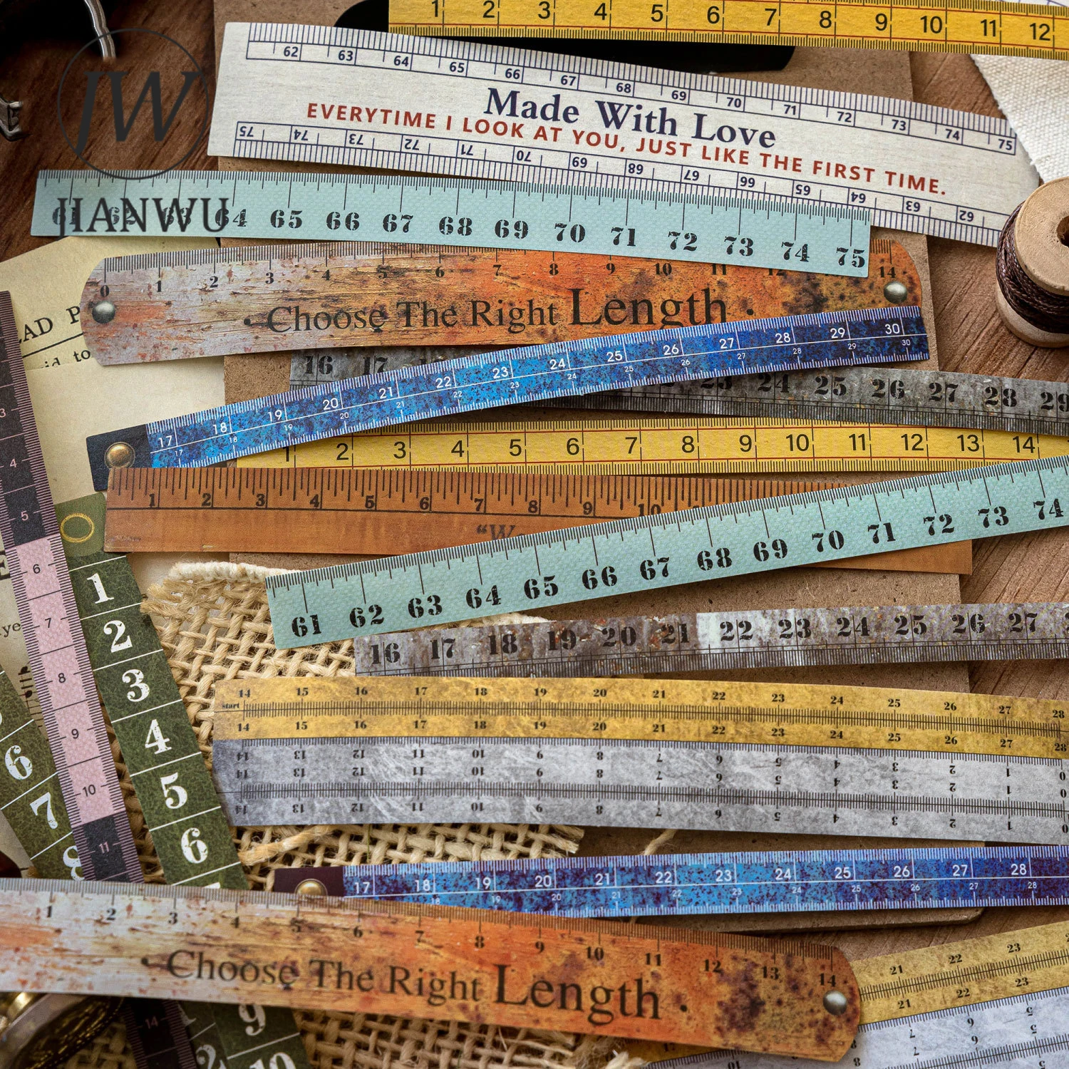 JIANWU Time Line Series Vintage English Number Bill Ticket Landscape Material Collage Sticker Creative DIY Journal Stationery