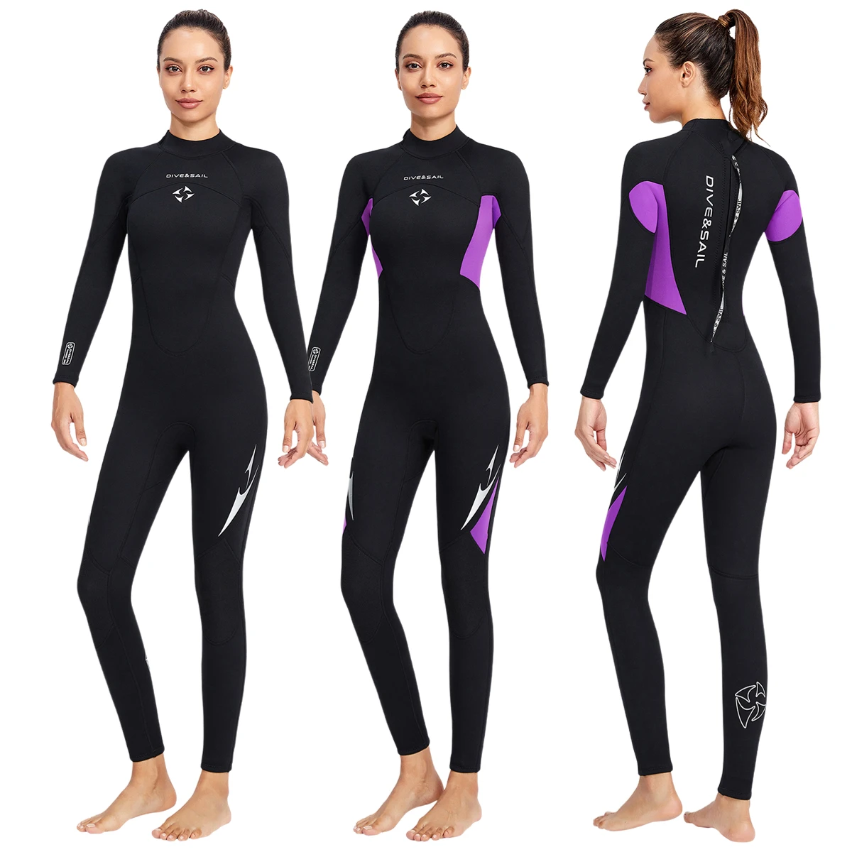 3mm Neoprene Wetsuits Full Body Women Diving Suits Scuba Snorkeling Surfing Water Sports Keep Warm Long Sleeve Diving Clothing