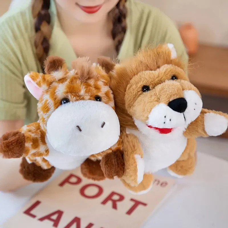 Gefüllte Plüschtiere Spielzeug Hand Finger Story Puppet Kawaii Puppen Pädagogisches Babyspielzeug Ente Lamm Kuh Hund Pferd Kinder Geschenk – Detail 5
