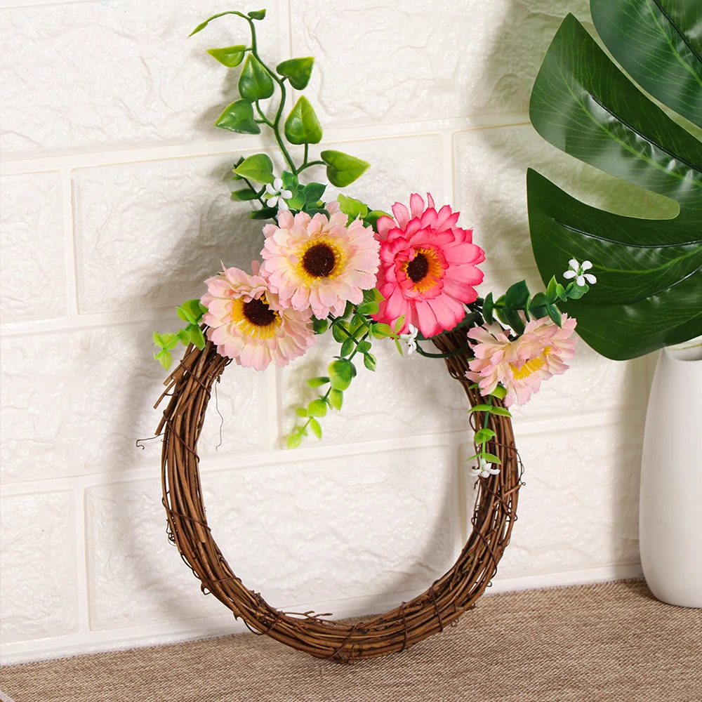 8/10/15/20/25/30cm Round Natural Rattan Ring Christmas Garland Hanging Ornament DIY Floral Wreath Wedding Decoration Home Decor