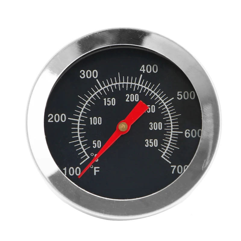 Produktbild von Ovales Grillthermometer 800°F – Edelstahl, 100-800°F / 38-430°C, Ersatz Für Smoker & Grill, Inkl. Befestigungszubehör
