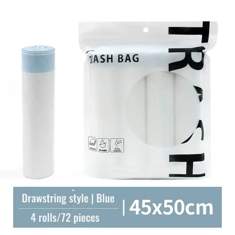Garbage Bag with Drawstring Household Disposable Transparent Garbage Bag Kitchen Dormitory Living Room Use Three Sizes Selection image 6