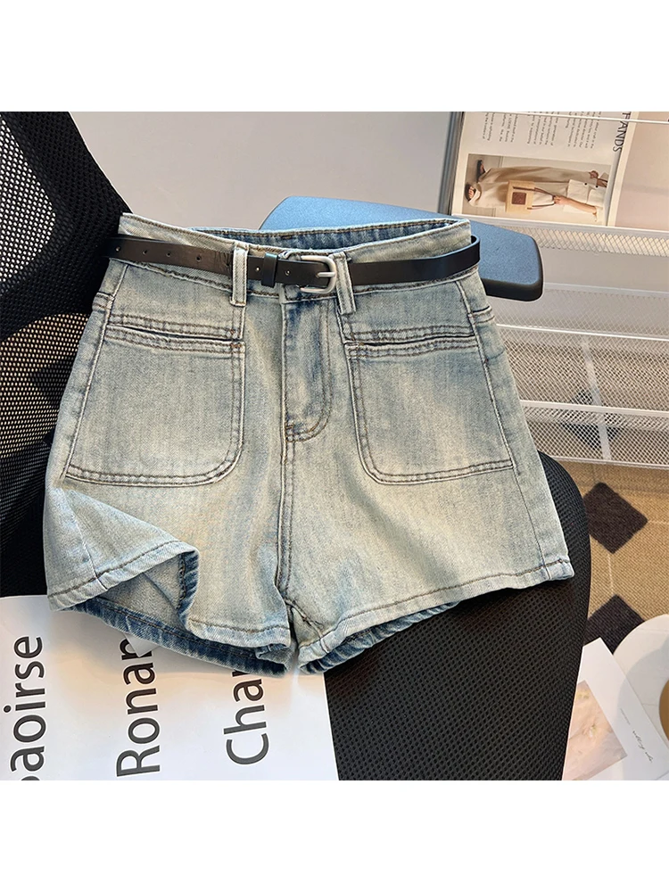 

Summer Women American Vintage Jean Shorts Grunge Denim Hot Pants Stylish Classical Y2k Japanese Grunge 2000s Aesthetic Korean