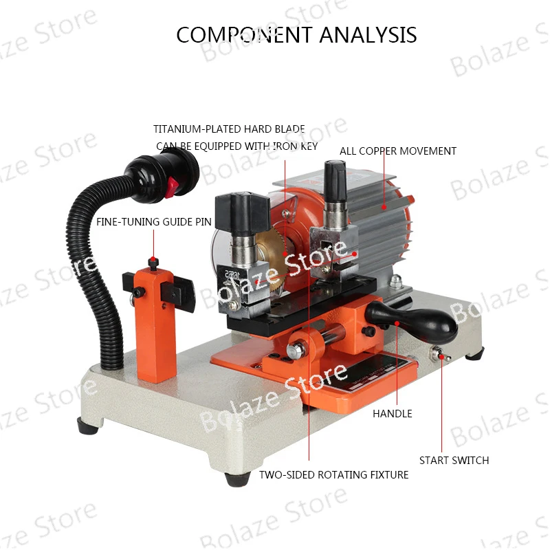 110v/220v Small Manual Key Duplicating Machine 238-RS Horizontal Multifunctional Keying Machine