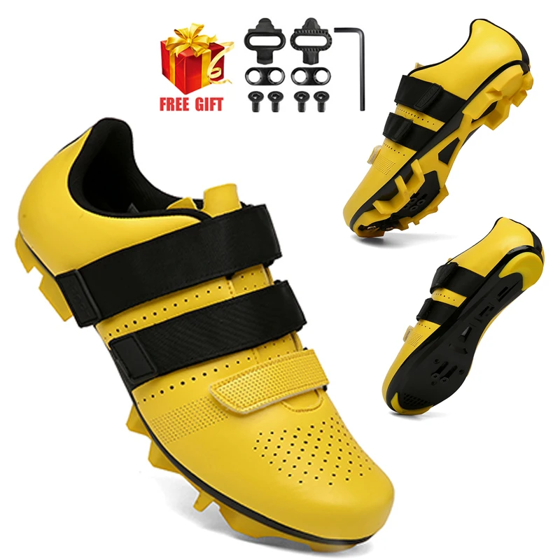 

MTB Cycling Shoes Men Self-locking Speed Road Bike Sneakers Racing Women Bicycle Flat Cleat Mountain SPD Clits Footwear