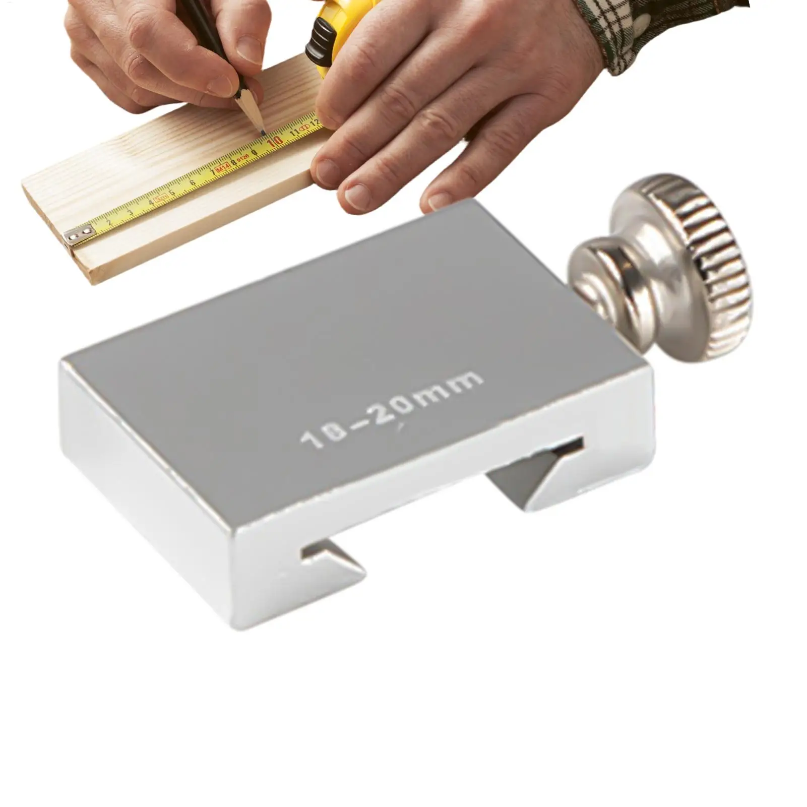 High Precision Aluminum Alloy Ruler Positioning Block Stopper & Scribe Locator for Carpentry, Steel Ruler Measuring, Home Repair