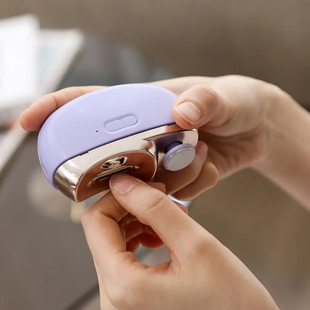 Elektryczny pilnik do paznokci 2 w 1 z podwójną głowicą, szlifierka LED, obcinacz do manicure, regulowany, bezpieczny, do przycinania i polerowania paznokci u rąk i nóg.