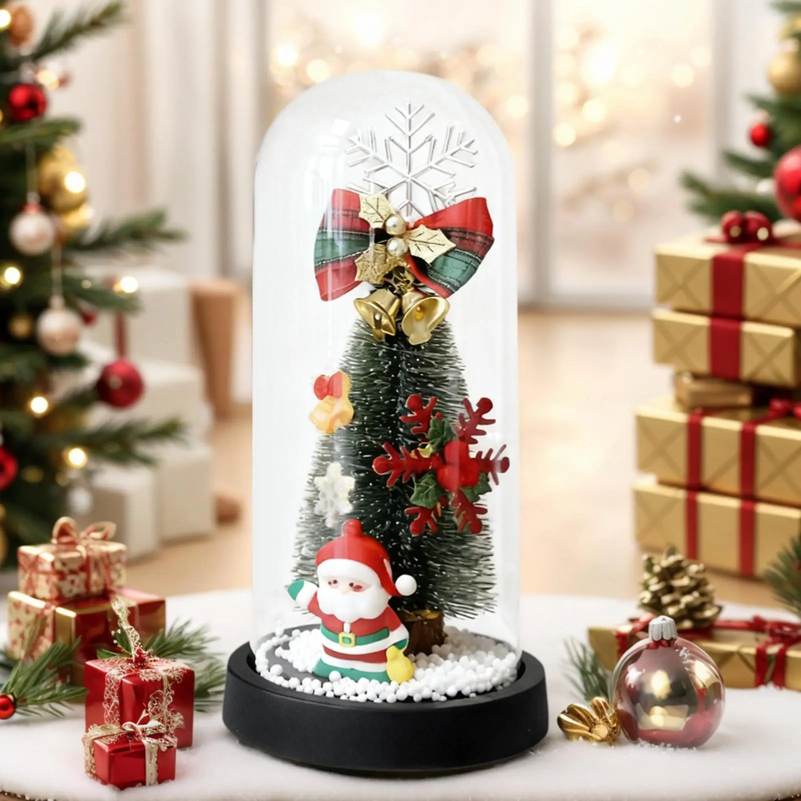 

Christmas Nightlight Glass Festive Atmosphere Lighting Glass Dome Ornaments LED Night Lights For Living Room Bedroom Table Shelf