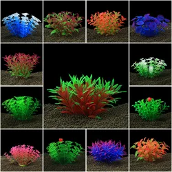 12cm Fish Tank Artificial Grass Aquarium Decor Multicolor Artificial Plastic Underwater Grass Plants Home Office Aquarium Decor