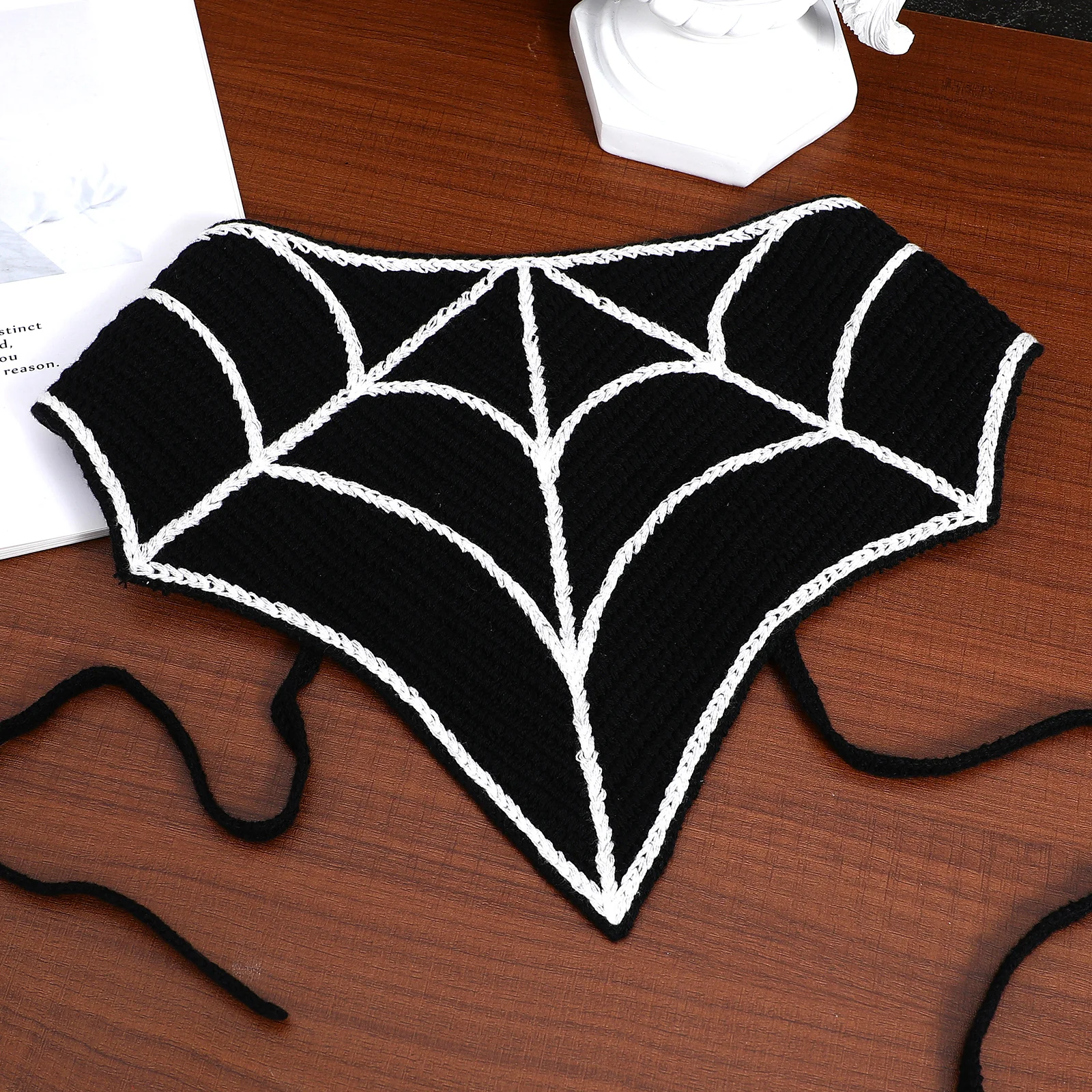 

Spider Web Headband Scarf Crochet Women Hair Bandana Halloween Costume Accessory Adjustable Tie Comfortable Breathable Universal