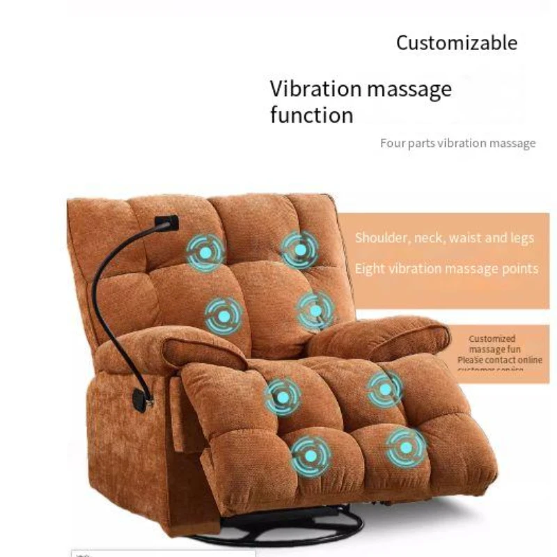 أريكة كهربائية من القماش كريم ترفيهي فردي متعدد الوظائف لغرفة المعيشة واحدة أثناء النوم أريكة استرخاء كرسي أريكة أثاث #4