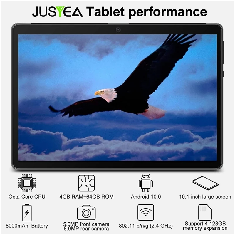 T10 4GB DDR 64GB ROM 10.1 INCH J5 CPU UNISOC T310 Octa-Core Cortex-A53 Android 11 HD IPS Screen WIFI Type-C Battery 8000