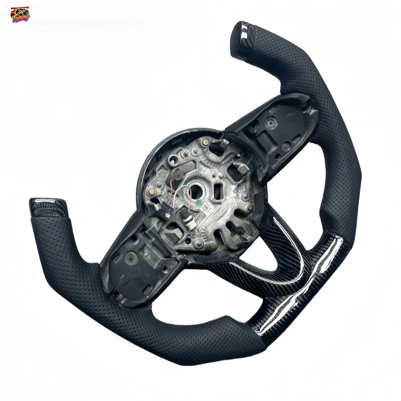 Carbon Fiber Steering Wheel for MINI Cooper JCW F55 F56 Flat Bottom Interior Upgrade Without Airbag