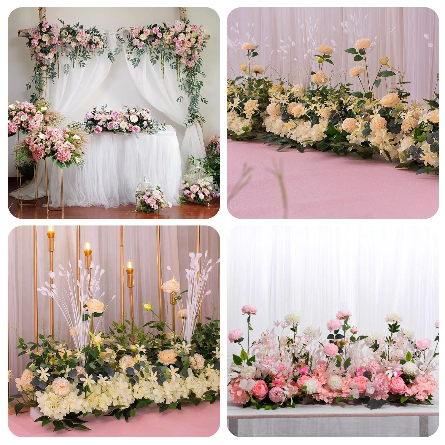 100CM Artificial Flowers For Wedding Decoration Rose Flower Arrangement  Table Centerpiece Flowers Background Marriage Backdrop