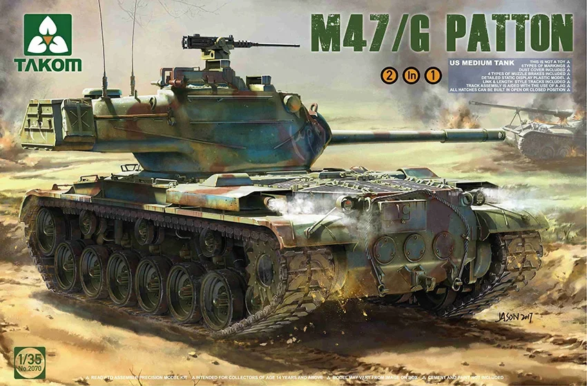 TAKOM Assembled Tank Model Kit 2070 M47/G Barton Medium Tank 1/35