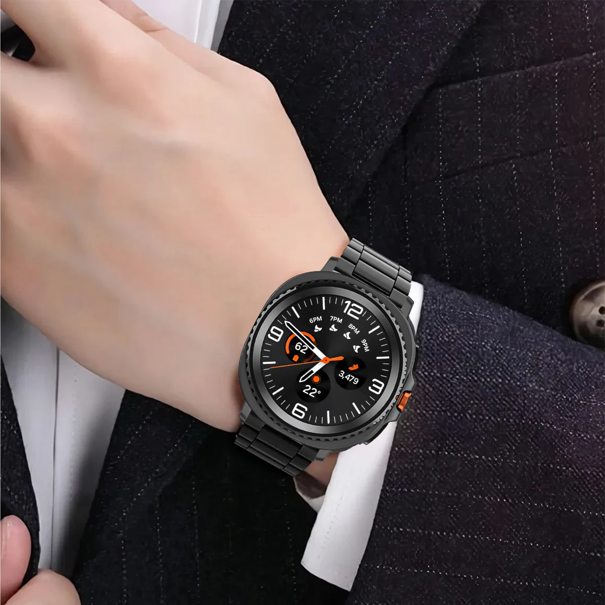 Stainless Steel Band for Samsung Galaxy Watch 8 Classic 8 44mm Luxury Metal No Gaps Strap for Watch 8 40mm Bracelet Watchband