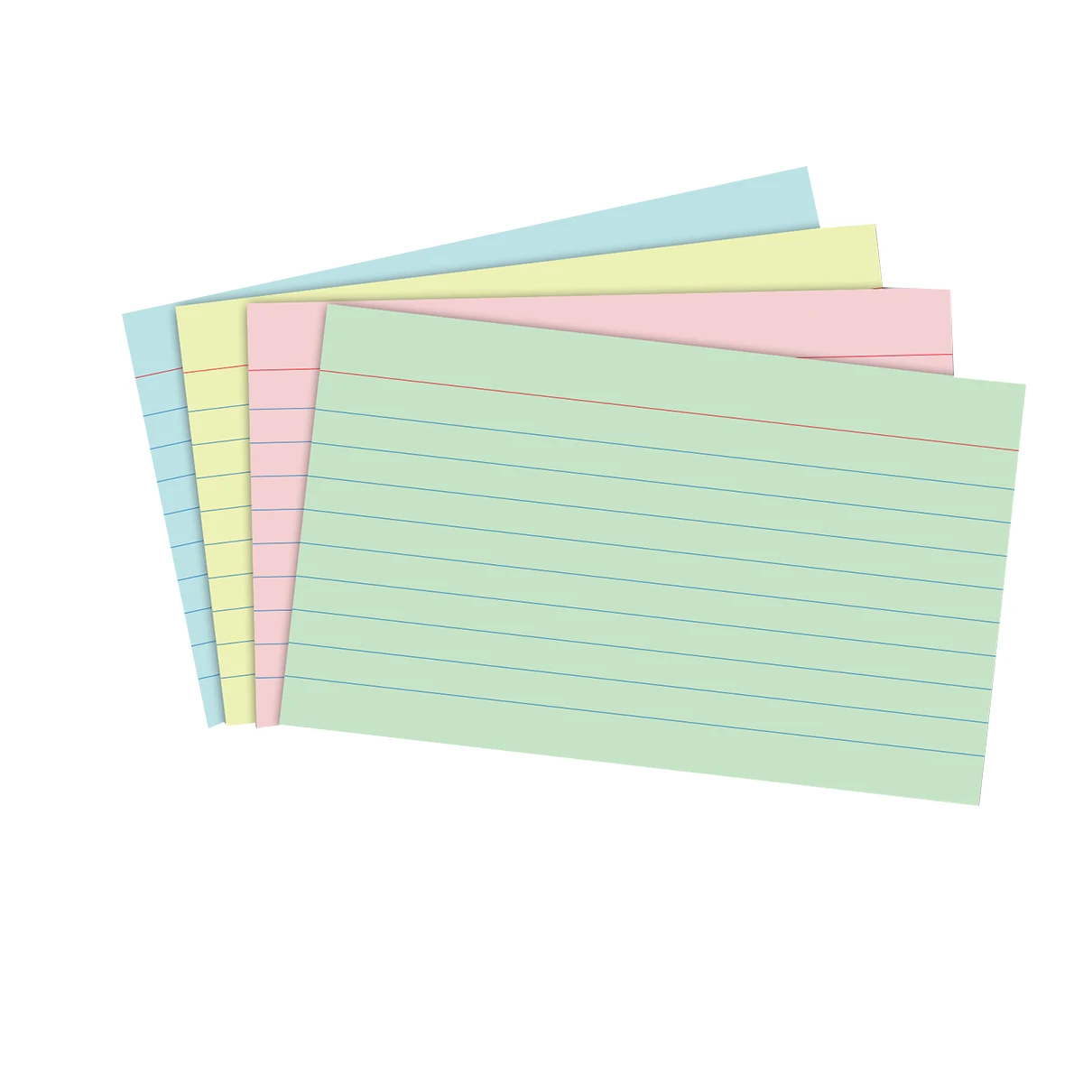 

180 PCS Horizontal Card Ruled Record Cards Color Colorful Paper Index