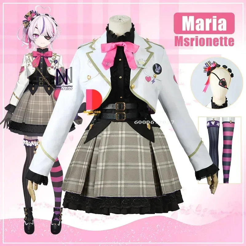 

VTuber Nijisanji Maria Marionette Cosplay Costume Cute Dress for Girls and Women with Accessories for Anime Fans Full Outfit