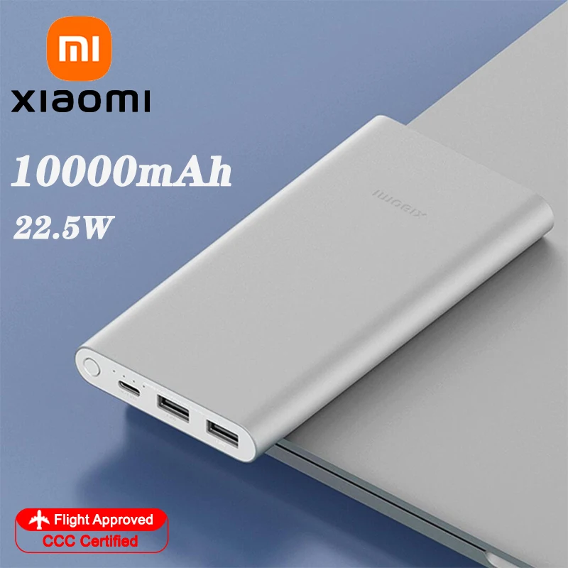Xiaomi ? batterie externe 10000mAh 22.5W, 3 Ports, charge rapide USB-C, alliage d'aluminium, prise en charge du Mode  faible courant, pour iPhone 16 15 14 13
