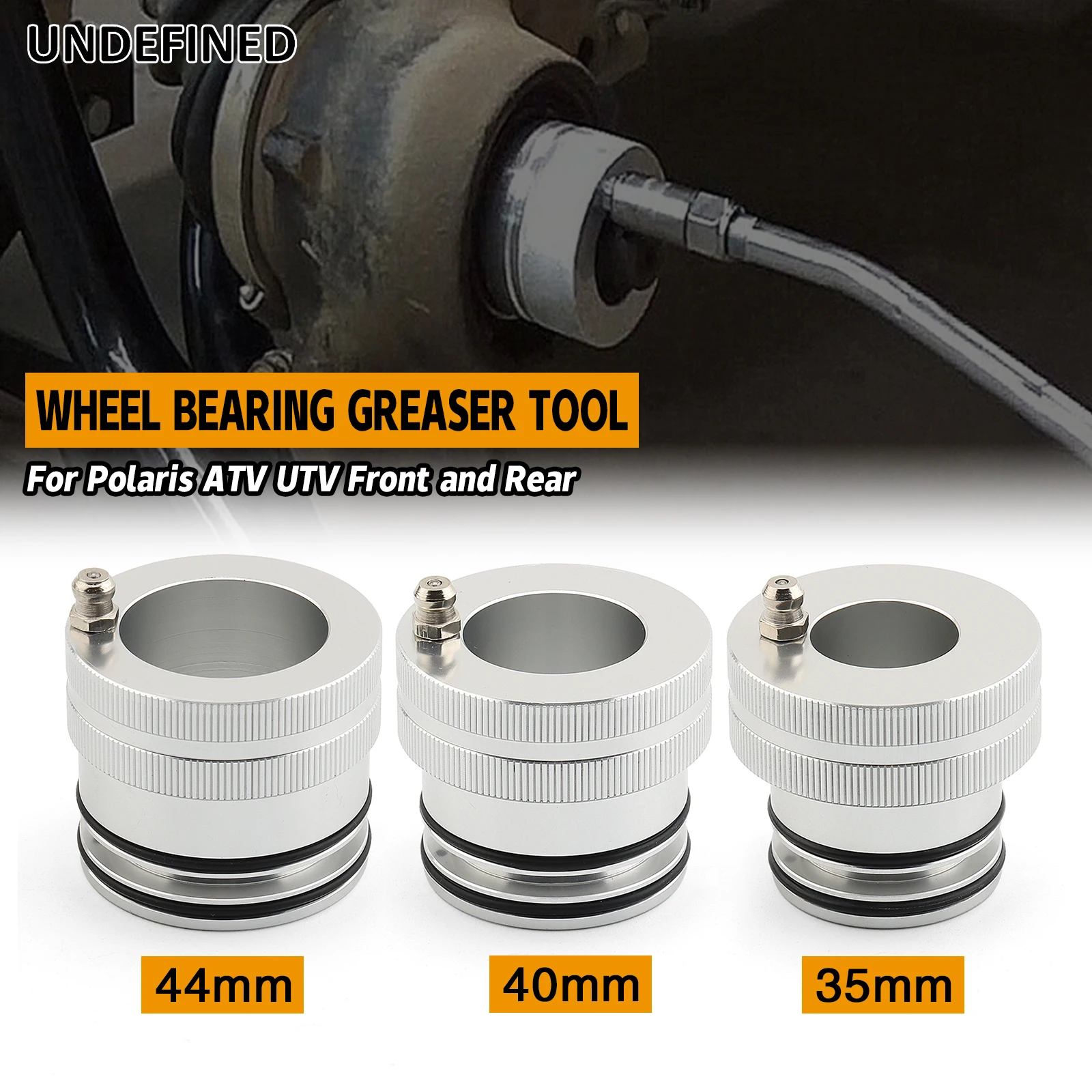 

Wheel Bearing Grease Tool Kit 35+40+44mm For Polaris ATV UTV RZR Ranger Sportsman Scrambler Outlaw Aluminum 3pcs Set